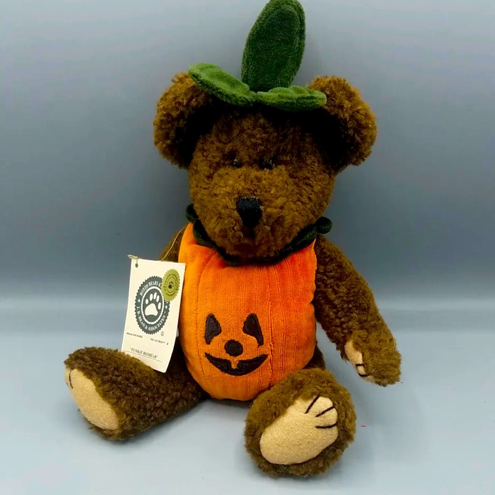 Boyds Bears Punkie Boobear Plush #919630 Brown Pumpkin Halloween Fall 12"